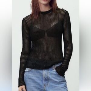 Zara ribbed mesh shirt